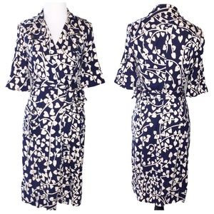 Diane Von Furstenberg Silk Fuller Heart Wrap Dress